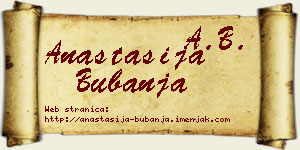 Anastasija Bubanja vizit kartica